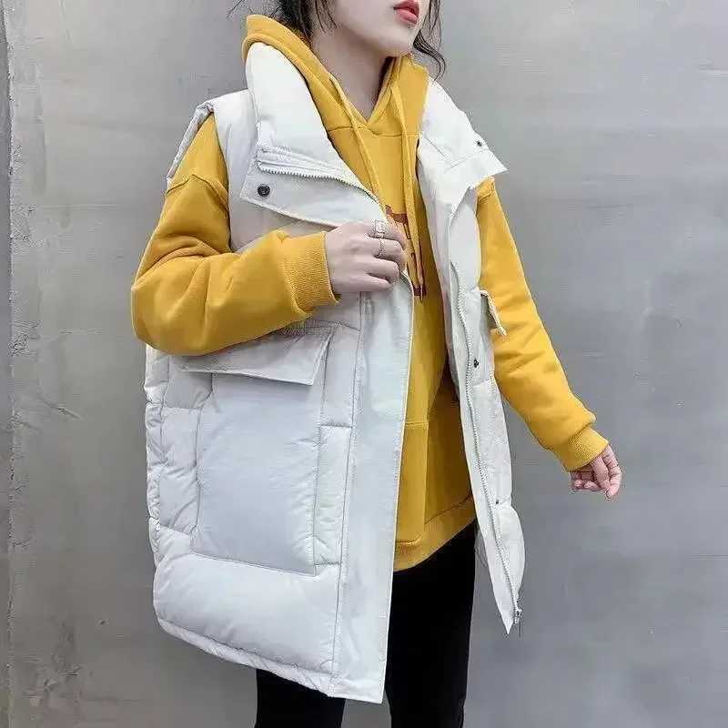Womens Vests Stand Collar Loose Lightweight Cold Coats on Sale Lady Padded Cotton Giletes Clothes Fashion 2025 Insulated PrettyT251129
