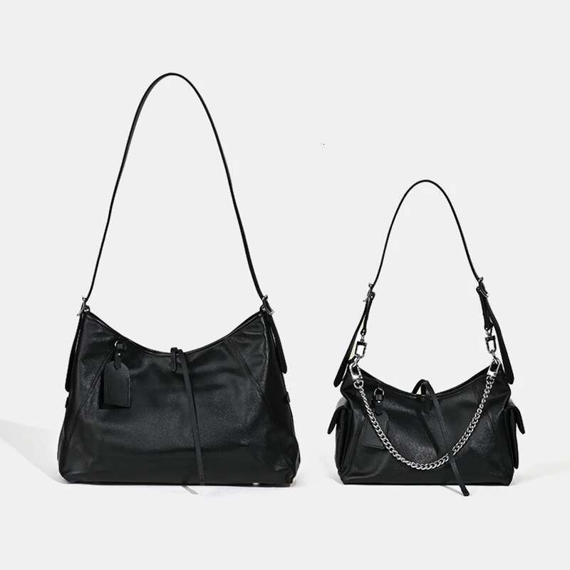 2025 Spring Brand Carryall Shoulder Genuine Leather Handbags Women Fashion Sier Chain Crossbody Bags Lady