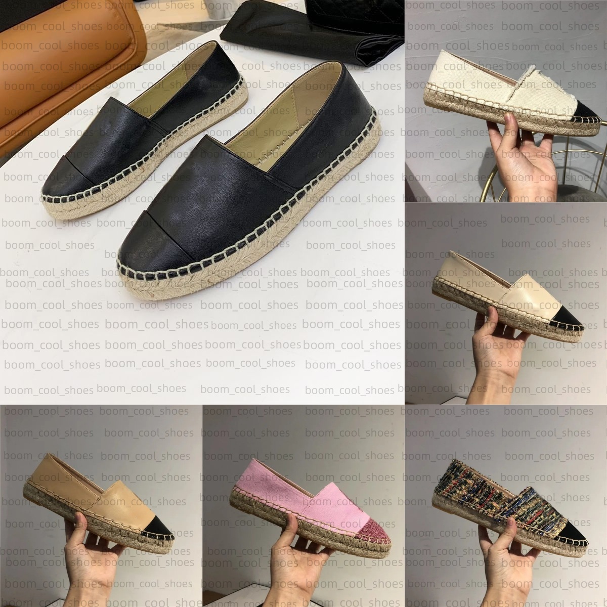 Woman Canvas Loafer Designer Fisherman Shoes Flat Oxfords Leather Thick Bottom Lazy Espadrilles Shoes Fragrance Grass Woven Hemp Rope Casual Shoes