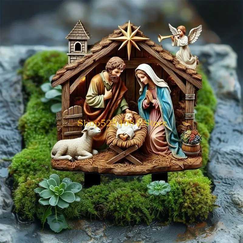 AXYC Rustics Styles Holy Family Nativity Statues and Marys Jesuses He Figurines Christmas Decorations Wen Men H251129