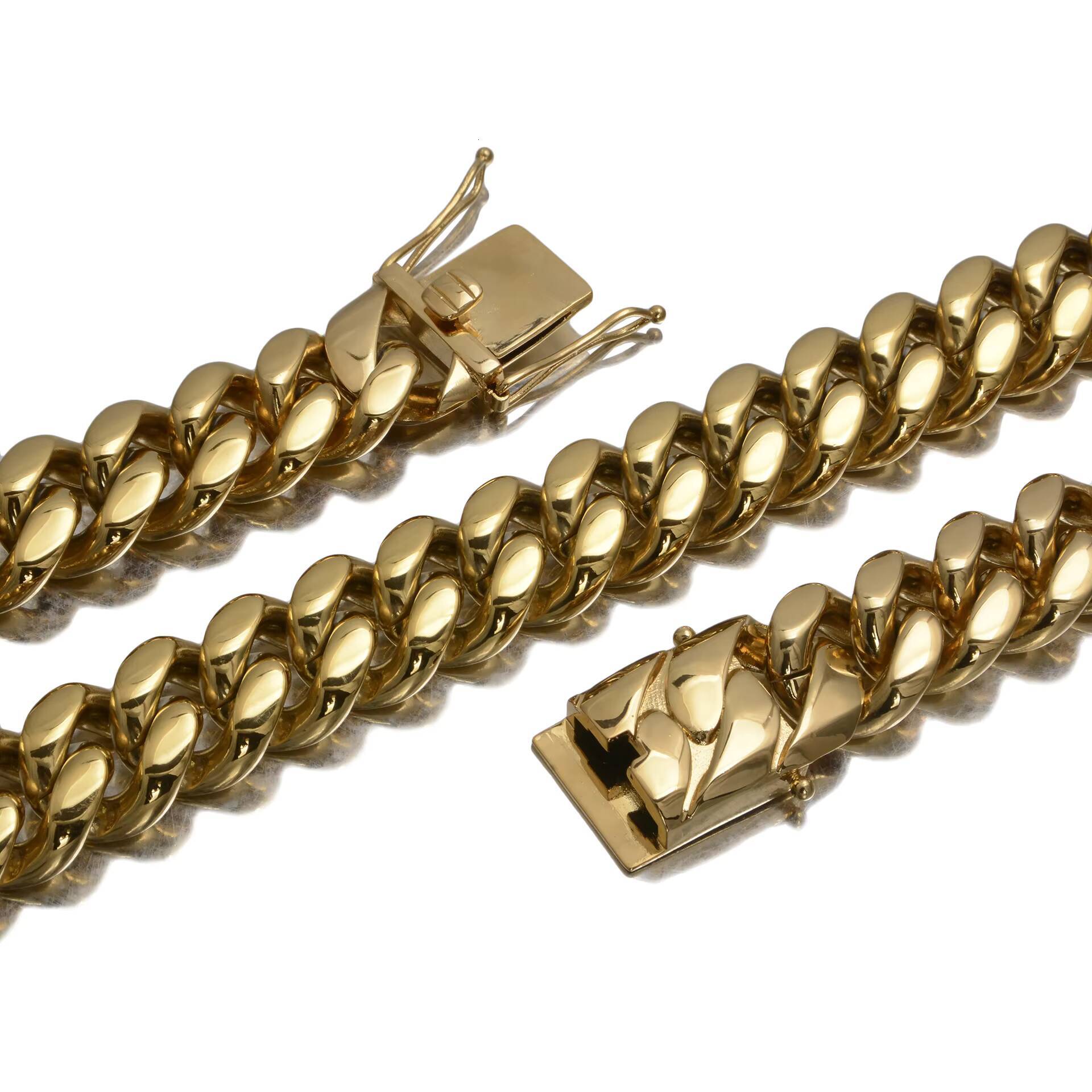20mm Stainless Steel Necklace Mens Cuban Chain Mens Fashion Jewelry Set