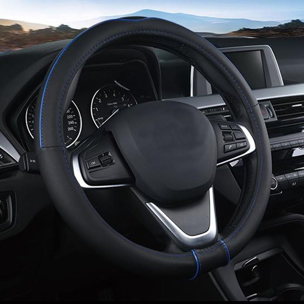 Soft Faux Leather Universal Steering Wheel Cover 38cm Car Styling Sport Auto Steering-wheel Covers Anti-slip Automotive Accessorie