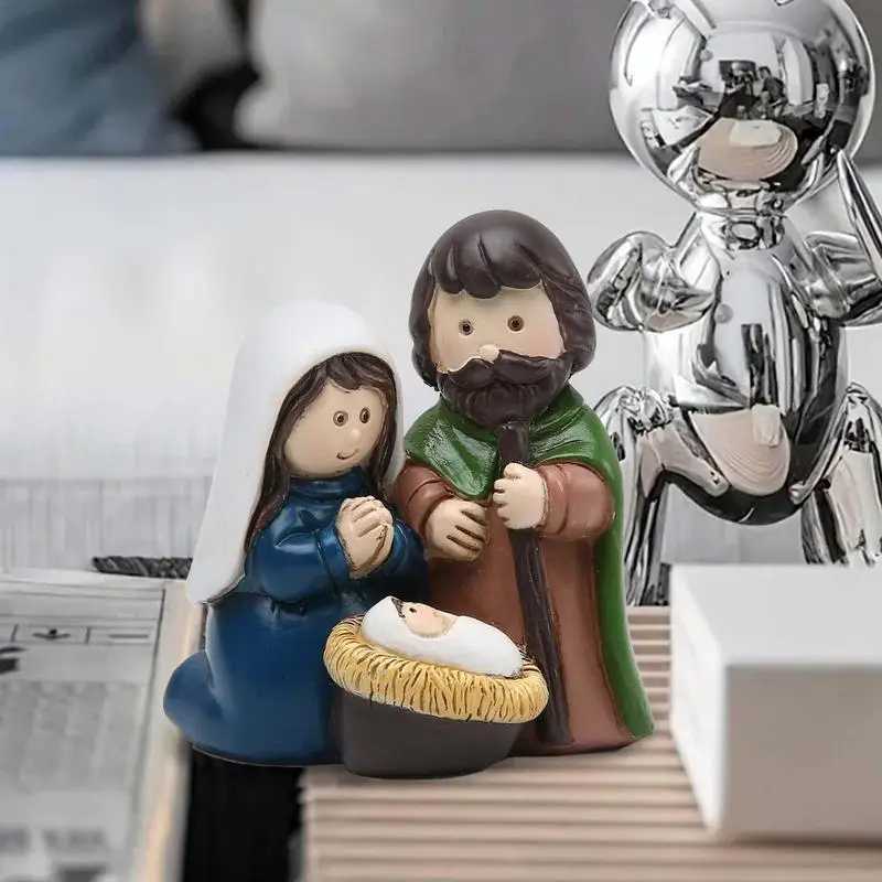 Nativity Statue Set Resin Tabletop Nativity Set Christmas Nativity Figurine Collection Holy Family Religious Figurine Craft H251129