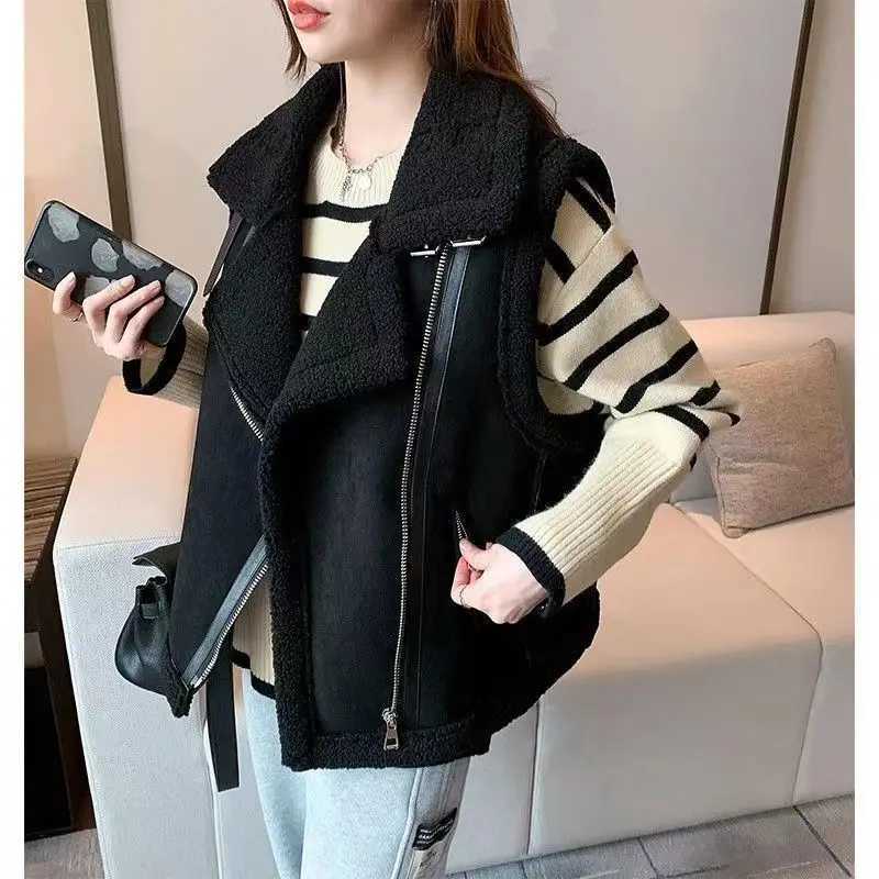 Autumn Winter New Fashionable Elegant Womens Thick Warm Zipper Vest Jacket Sleeveless Casual Comfortable Vest Jacket TopT251129