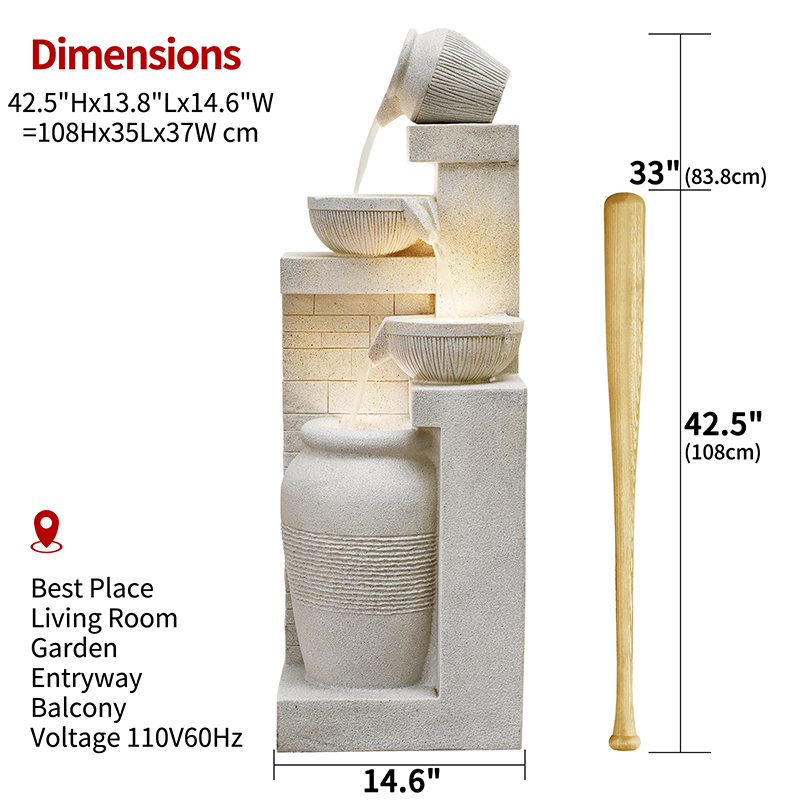 Feng Shui Wealth Fountain with Flowing Water Ornaments for Office Decorations