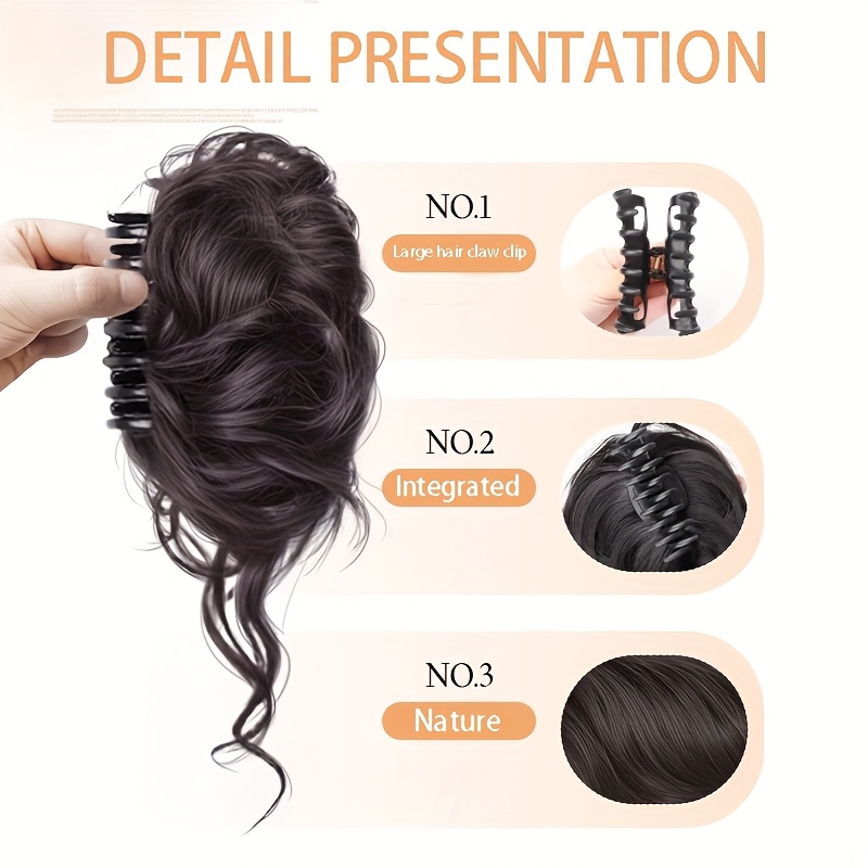 Elegant Women's Full Head Thick Bun Hairpiece - Heat Resistant Fiber for Versatile Hairstyling