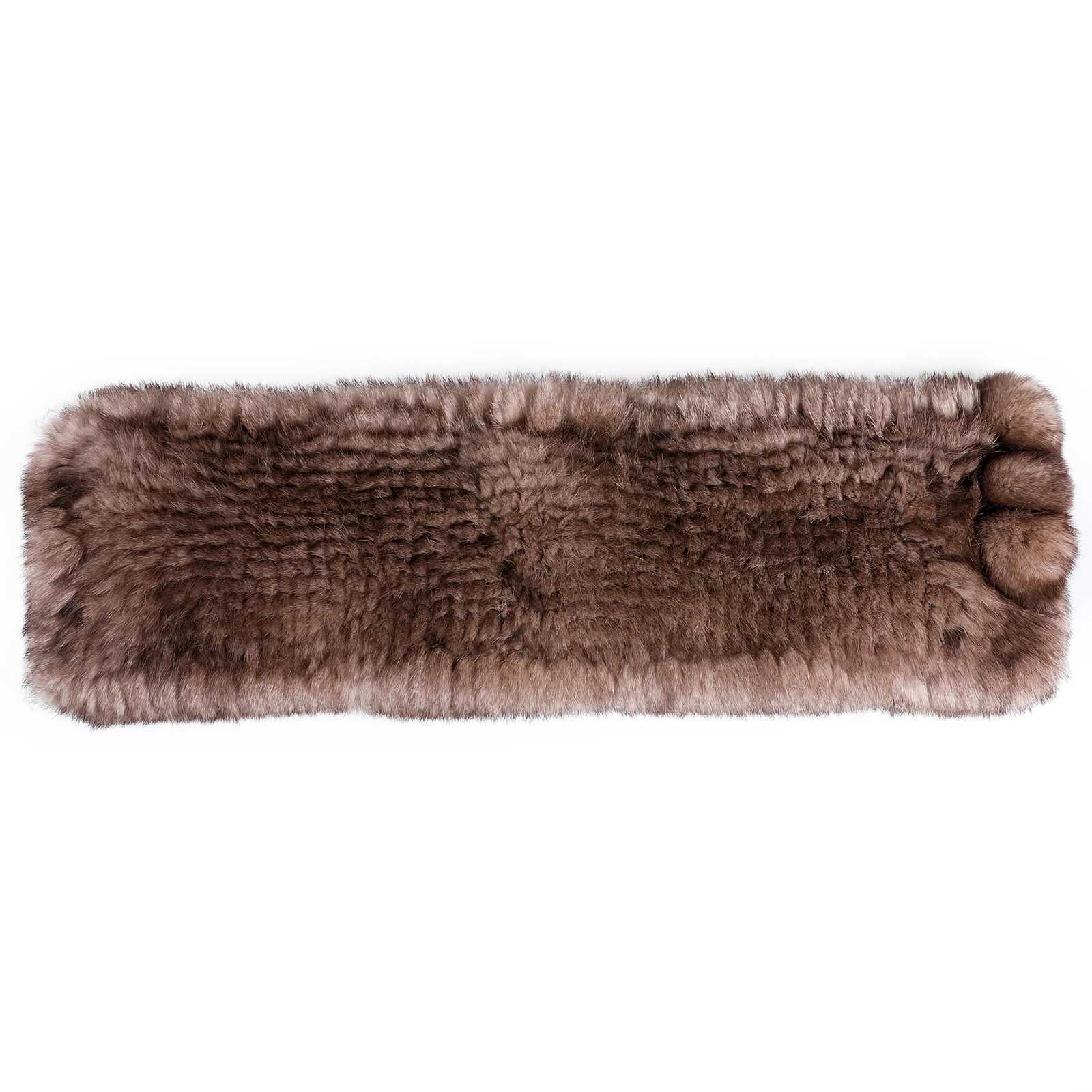 Womens Winter Scarf Neck warmer Genuine Rabbit Fur Knitted Wraps and Shawls Furry Stole Shoulder capeJ251129