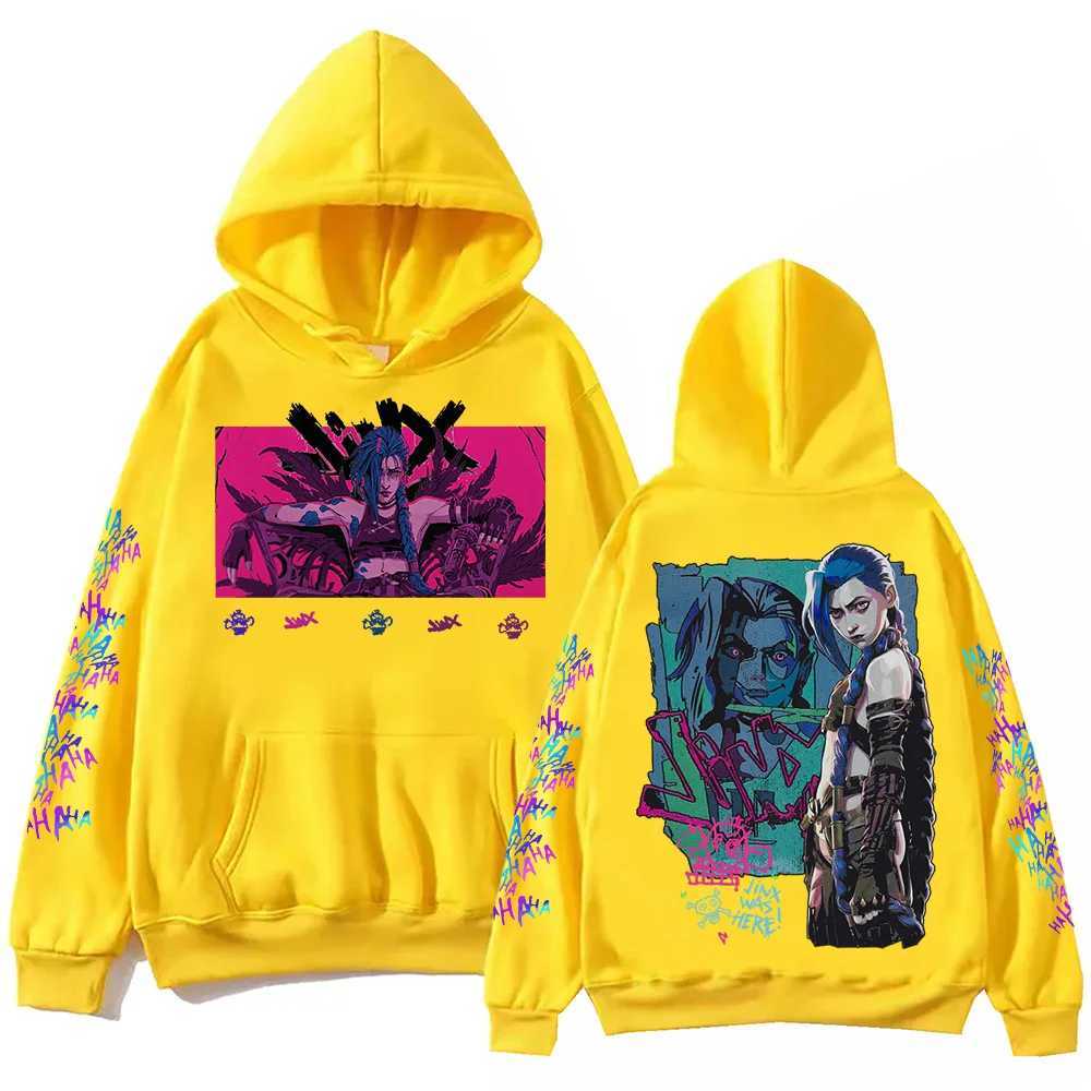Hot Anime Jinx Arcane Hoodie Harajuku Hip Hop Zipper Top Pop Music Sportswear Fan Gift W250429