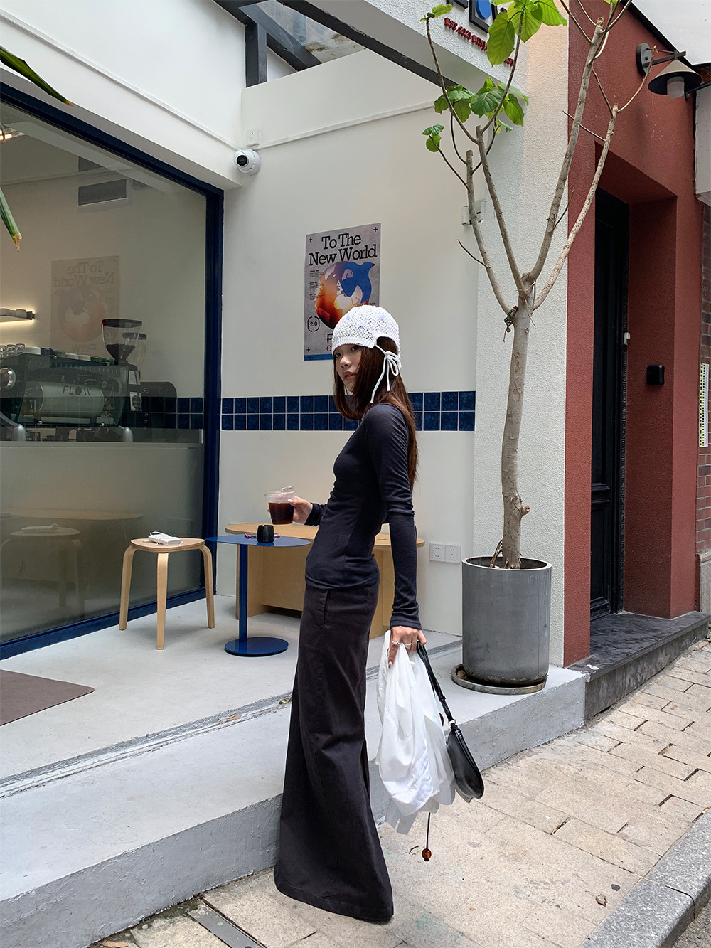 V8165 Workwear super slim all-match skirt women's commuting simple long skirt women