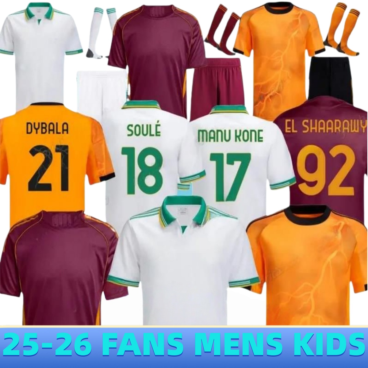 2025 2026 soccer jersey football shirt 24 25 26 ROMA ABRAHAM SHAARAWY PAREDES DYBALA MANCINI E. LE FEE ZALEWSKI EL ROME 25 26 FOOTBALL KITS fans mens kids home away 16-4XL