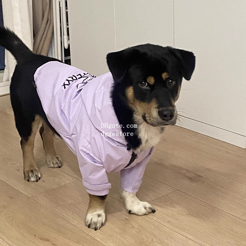 free shipping Designer Dogs Clothes Apparel Dog Zip Up Raincoat Hats, Rain/Water Resistant, Adjustable Drawstring, Raincoats with Legs 8lbs to 60lbs A