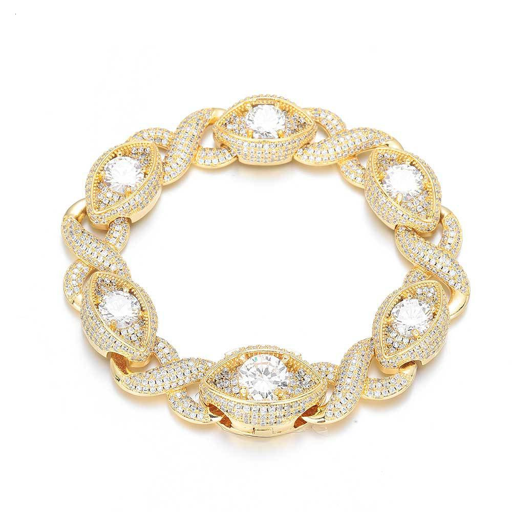 Pass Dia Tester Sier Gold Plated Hip Hop Jewelry Custom Infinite Eyes 8-character Chain VVS Moissanite Cuban Bracelet ddmythur