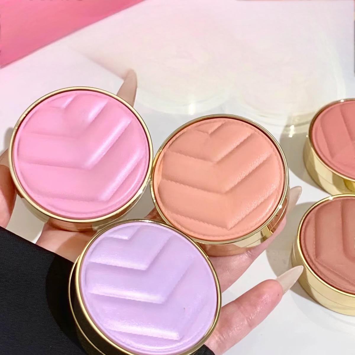 Luxury Makeup Leather blush sample 6g with mirror natural Highgloss blush Powder High Quality Health Beauty Cosmetics