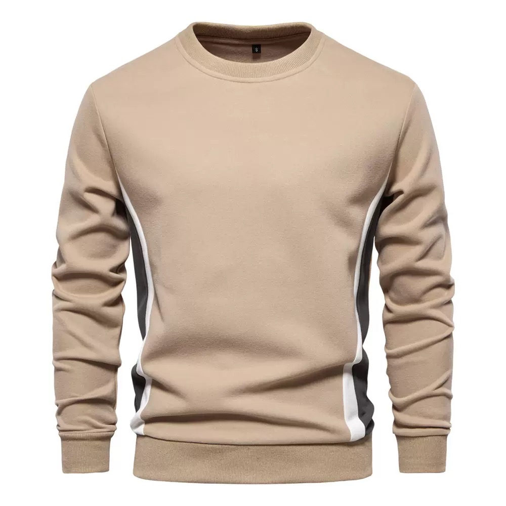 BB22012 Men's long-sleeved sweatshirt with a casual, form-fitting round-neck sweatshirt