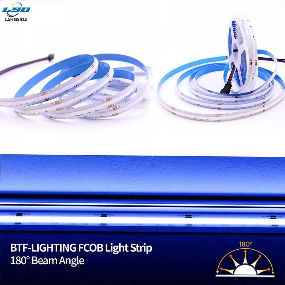 FCOB RGBW LED Strip 5-Pin 12mm Width DC24V 784 LEDs Flexible High-Density RA90 Dimmable Linear 16W M251129