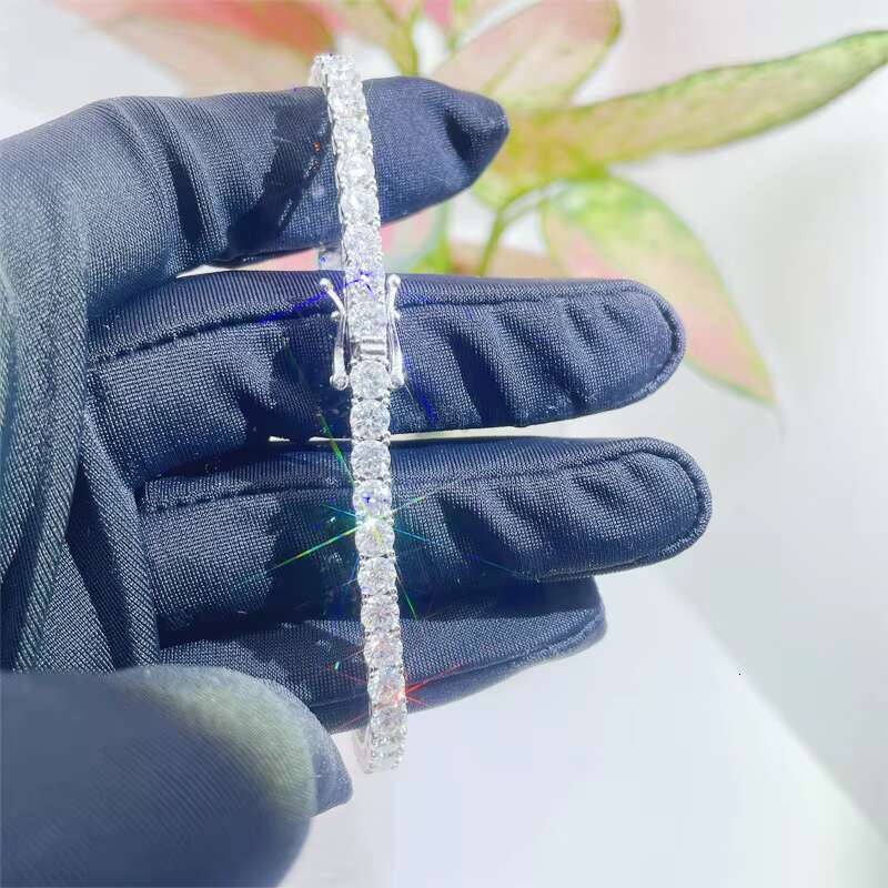 Iced Out Cuban Link 14K Gold Plated 925 Sterling Silver Fine Bracelets for Men Women