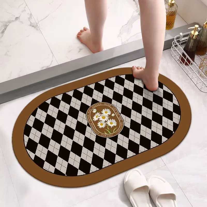 Soft diat d bathro absorbent floor mat non-slip quick-drying foot mat toilet door mat toilet carpet H251129