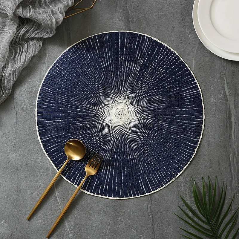 Luxury 2pcs European Style Light Luxury Paper Placemat Coffee Mat Versatile Hotel Decoration Handwoven Western Placemat Y251129