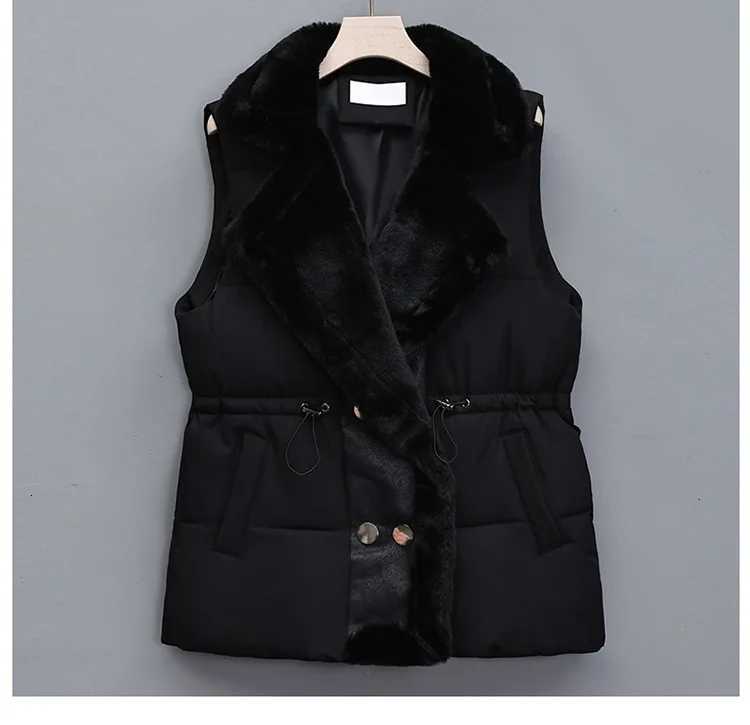 Women Parkas Single Breasted Coats Autumn Winter Vest Coat Sleeveless High Waist Casual Vests Elegant Y2k Jackets Thick WarmT251129