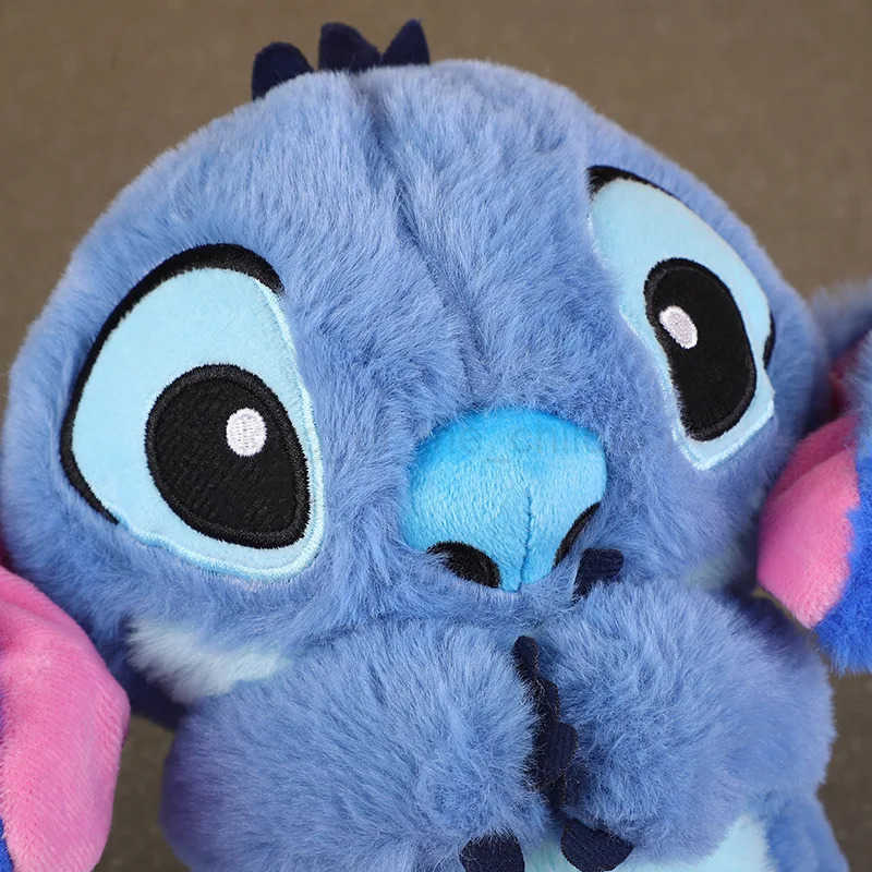 Disney New Lilo Stitch Plush Doll Breathing Children Peluche Kawaii Soothes Toy Animation Baby Music Light Sleep Toy Pink Stitching Childrens Gift W25