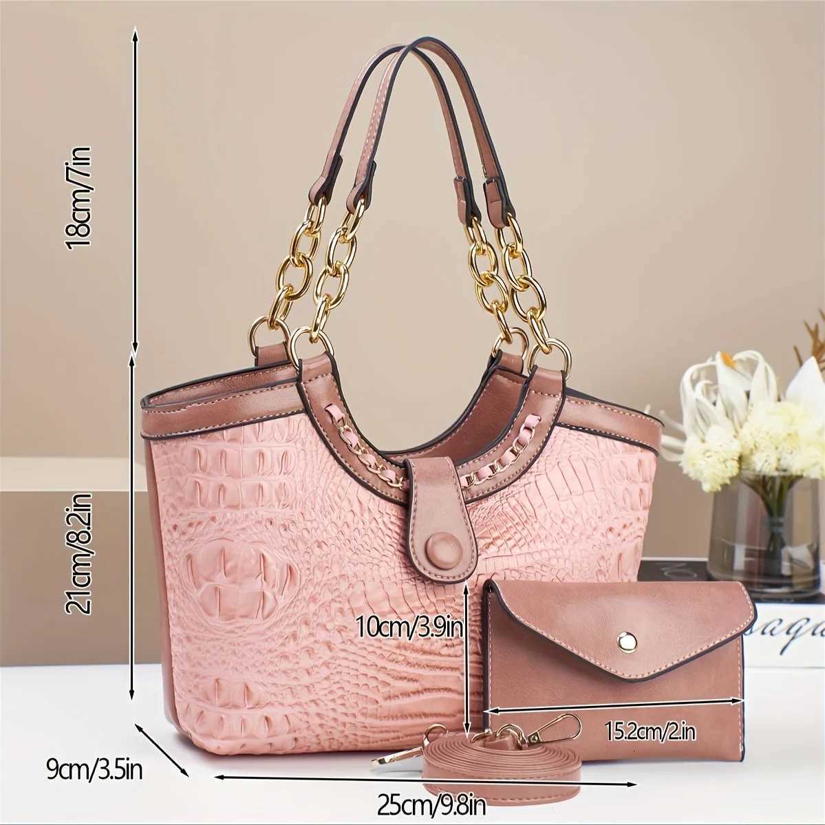 Designer Luxury Bags For Women Crocodile Pattern Gold Chain Bucket Bag With Snake Hardware Wild Shoulder Crossbody Handbags 2025 K251128