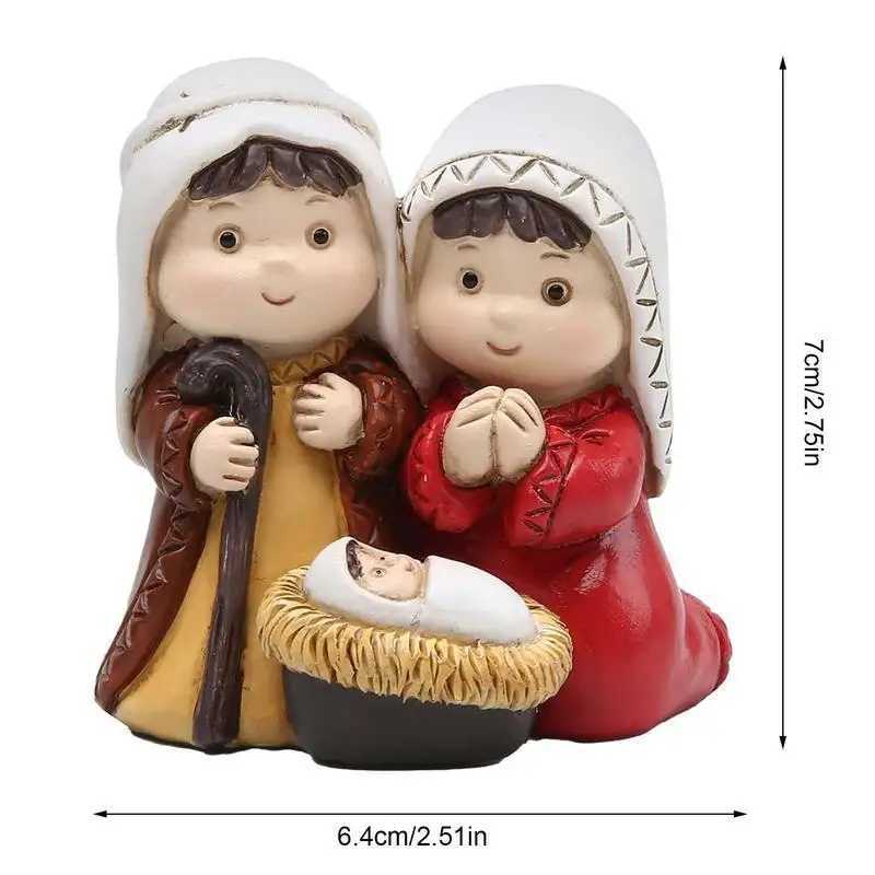 Nativity Statue Set Resin Tabletop Nativity Set Christmas Nativity Figurine Collection Holy Family Religious Figurine Craft H251129
