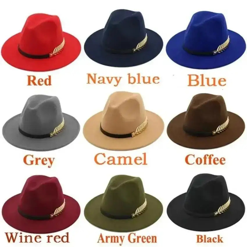 Simple Fashion Formal Occasion Couples Woolen Hats Large Brimmed Jazz Hats Autumn And Winter Fashion British Vintage Top Hats 251228