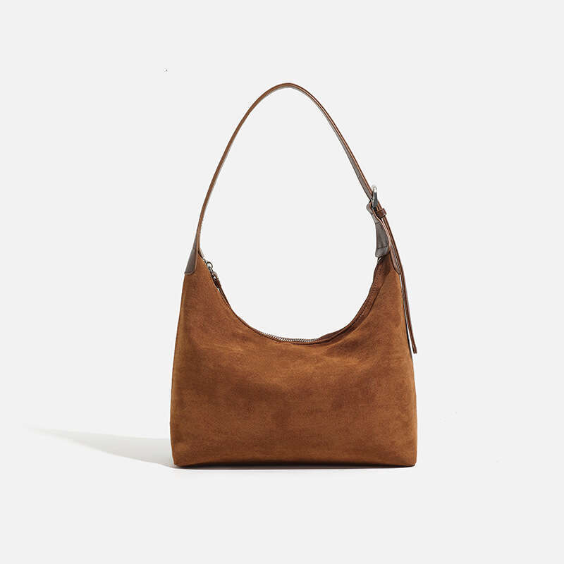 2024 Autumn East New Deer Skin Matte Hobo Underarm Casual Versatile Commuter Single Cross Shoulder Dumpling Bag