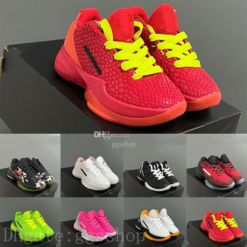 Kids KBs6 Shoes Designer basketball Shoes Plus Purple Triple Black Little Kids Sneakers red Volt Grinch beige sail Green Toddler trainers Outdoor Sneakers