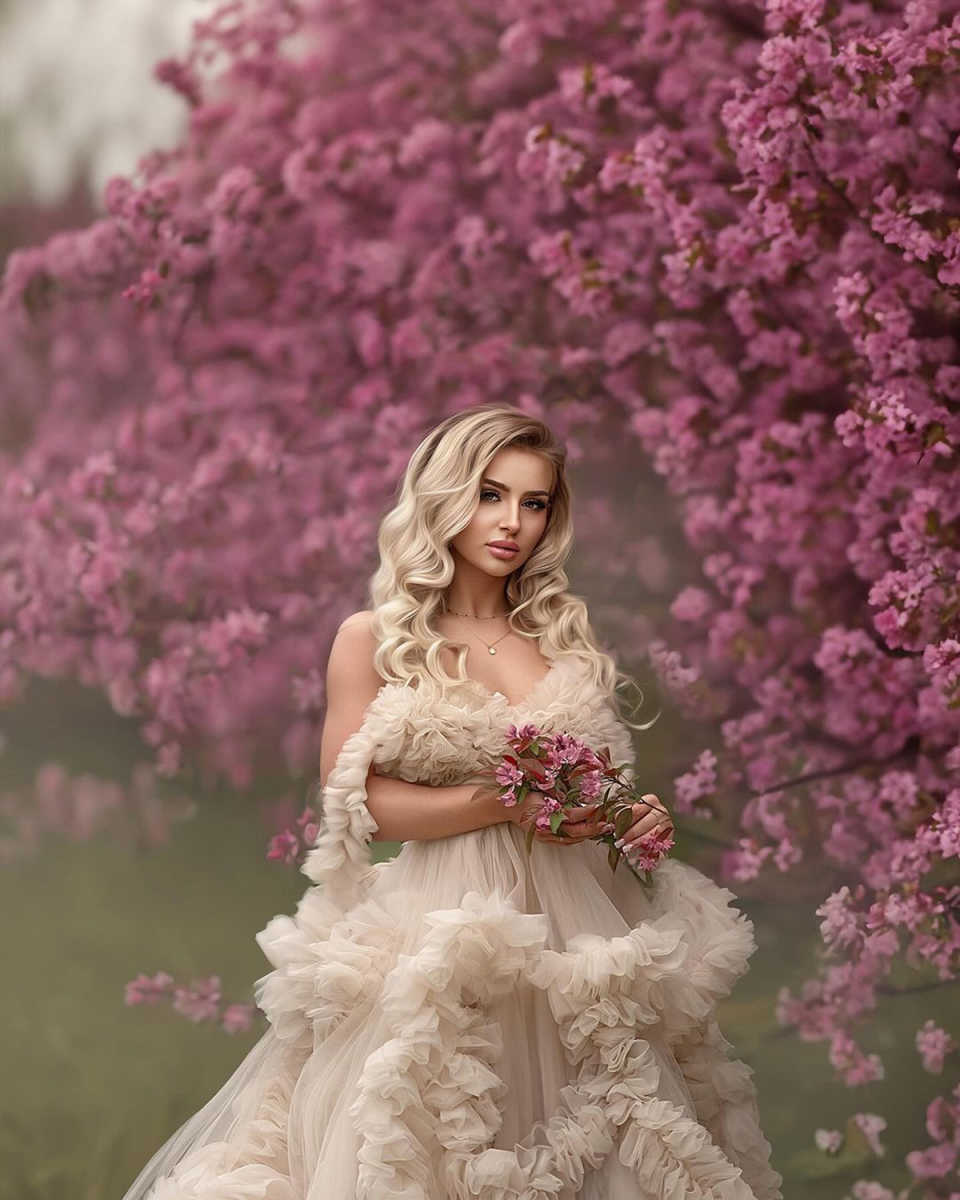 Graceful Sleepwear Robes Ruffles With Strapless Side Deep High Split Plus Size Pregancy Women Gowns for Special Occasion Photoshoot Customized