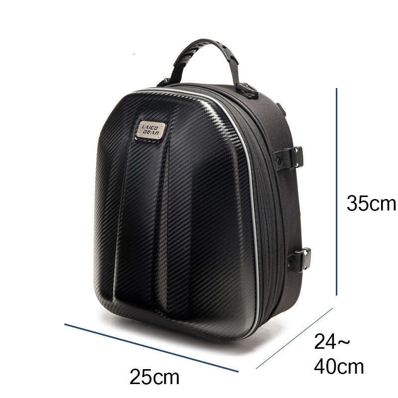 Motorcycle multifunctional hard shell rear end seat bag, knight motorcycle riding equipment, double shoulder helmet backpack, large capacity