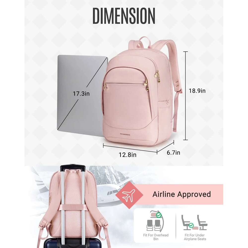 LIGHT FLIGHT 17.3 Inch Backpack Anti-Theft Laptop with USB Charging Hole Waterproof Women's Travel College Bag