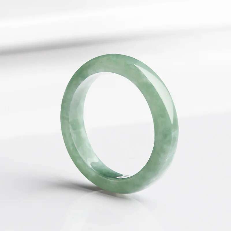 Inner Diameter 14Mm-22Mm Natural Burma Jadeite A-Grade Bean Seed Ring Couple Jade Stone Hand Jewelry For Women's Gifts Wholesale