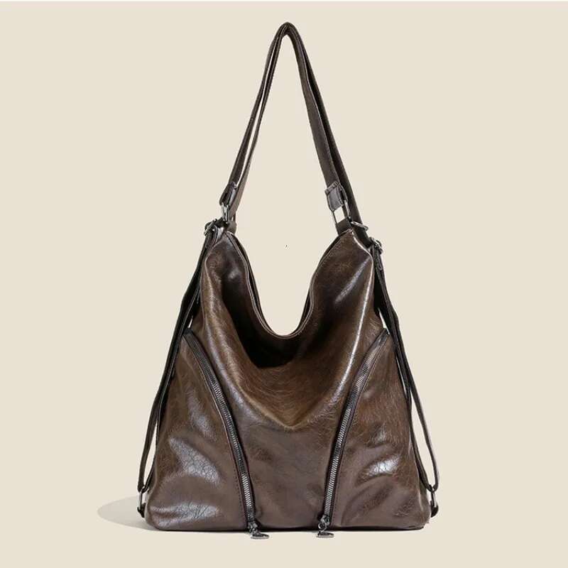 Women Single Multi-purpose Double Shoulder Tote Bag with Diagonal Span and Large Capacity Casual Travel Backpack Cabas