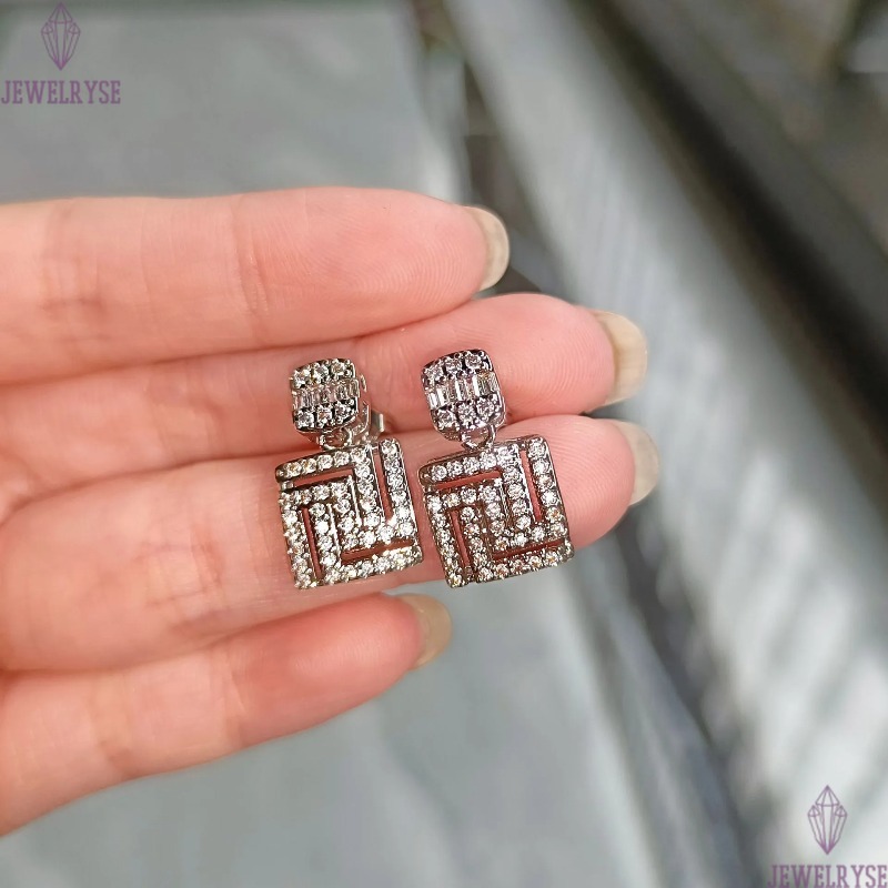 Choucong Brand Dangle Earring Luxury Jewelry Six Style 925 Sterling Silver Sparkling Handmade White Topaz T Princess Cut White Zircon Eternity Women D