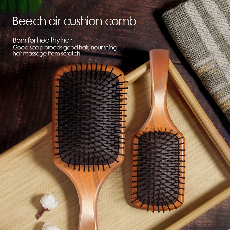 High Quality Sandalwood Airbag Wooden Massage Cushion Comb Home Detangling Hair Brush for Women X250928