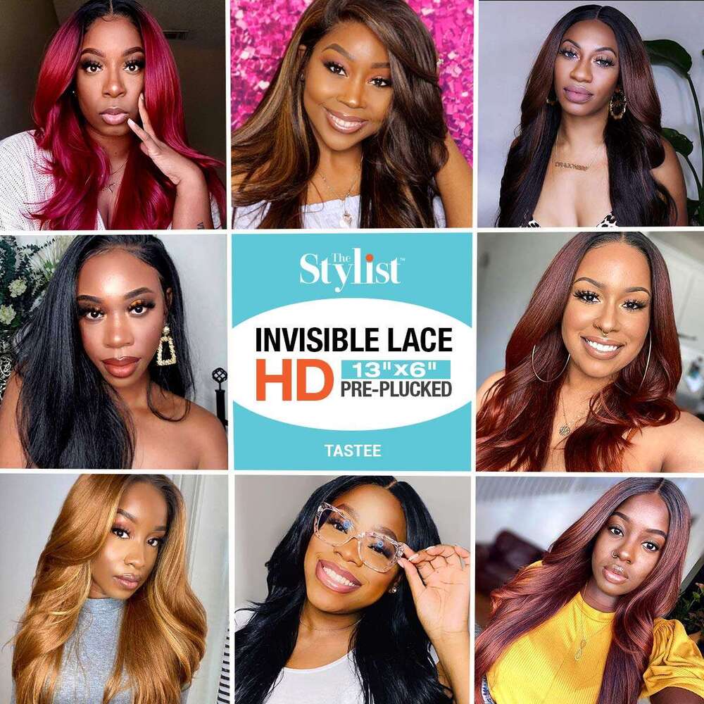 GLAM21USA HD Lace Front Straight Curly 13X6 Glueless Invisible Transparent Frontal Wig Long Human Hair Blend PrePlucked Hairline Swiss-Lace Synthetic 