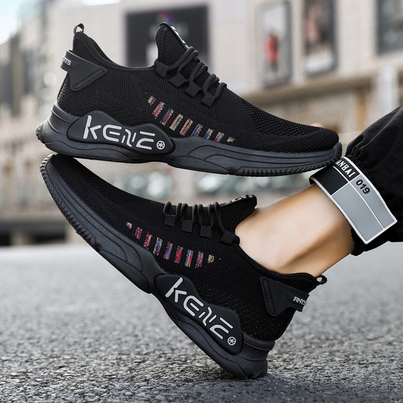 Large Size Men S Spring And Autumn Flyknit Breathable Casual Sports Small Red Mesh Strap Trendy Running Shoes Ddmysaturn