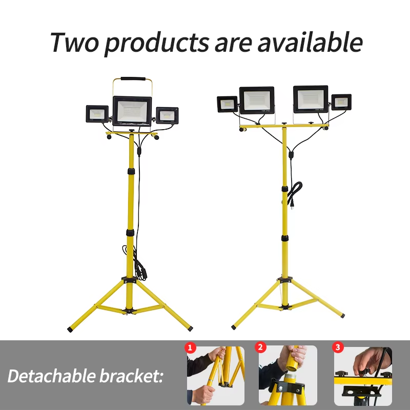 Led Spotlight Outdoor Three Heads LED Tripod Emergency Lamp Outdoor Lighting external LED focus work lights for garage work shop