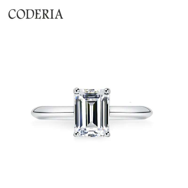 Certified Emerald Cut 2ct Moissanite Ring Brilliant D Color VVS1 Lab Diamond Wedding Engagement Rings Luxury Jewelry Gift