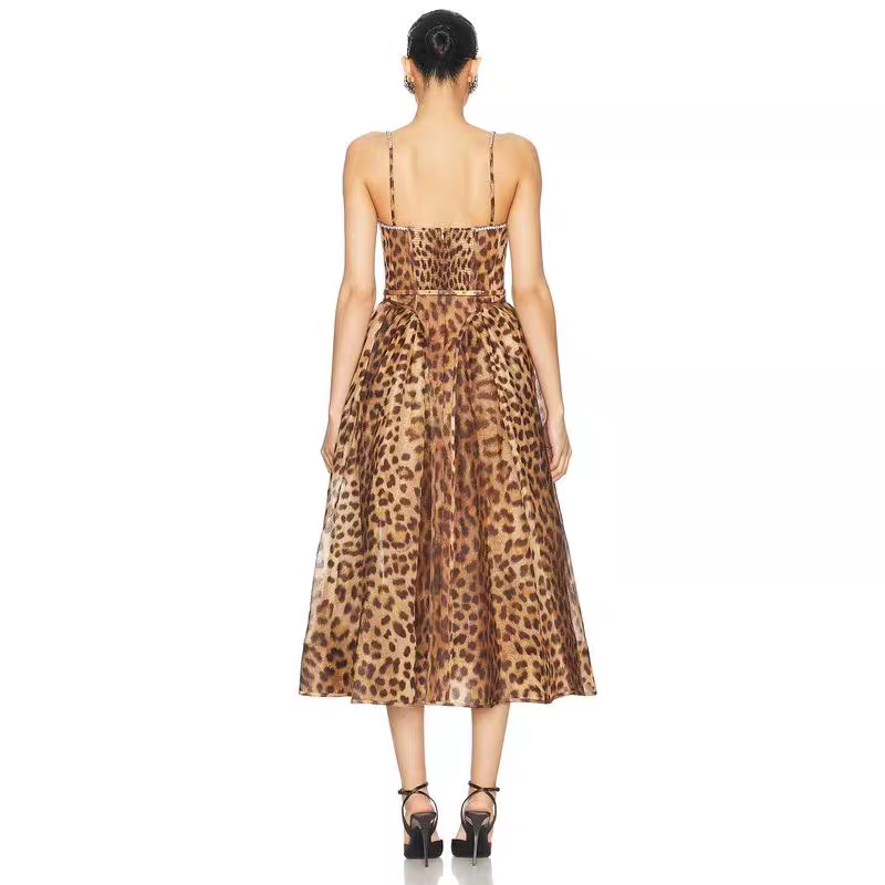 ZIM 2025 Leopard Print dress Fashion Week Show Customized Fashion Tailored clothing womens Fashion Paris.M347