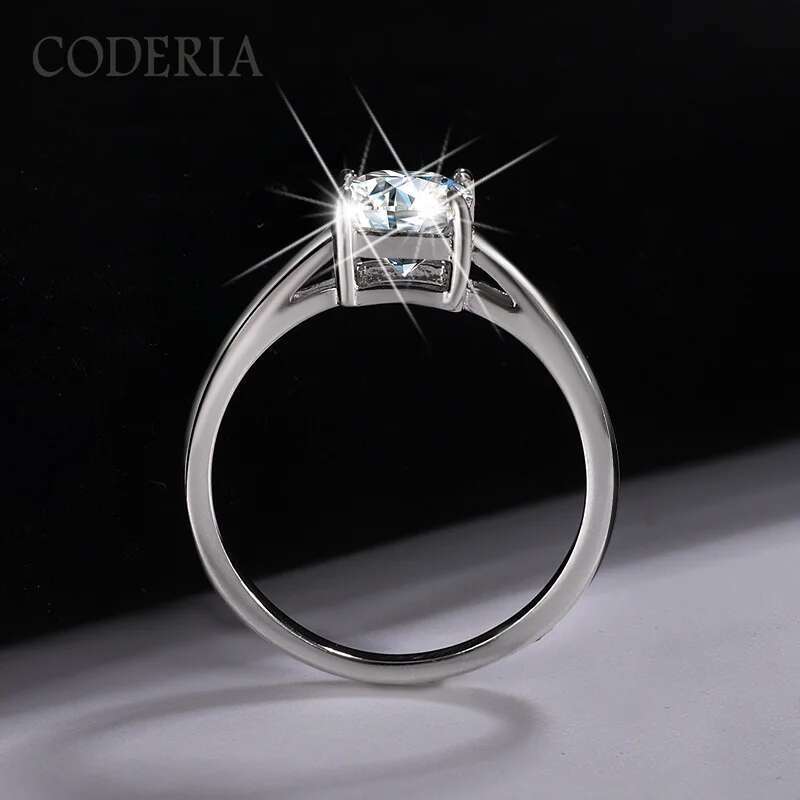 GRA Certified D Color 1CT Asch Cut Moissanite Wedding Ring for Women As Birthday Gift 925 Sterling Silver Luxury Rings Jewelry