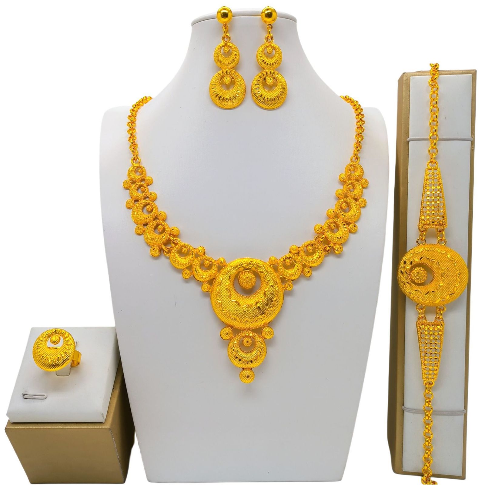 Turkish Coin Necklace Set 21K Plated Dubai Women Wedding Jewelry Sets Arab Gold Color Choker Chain Bridal Parts 240903