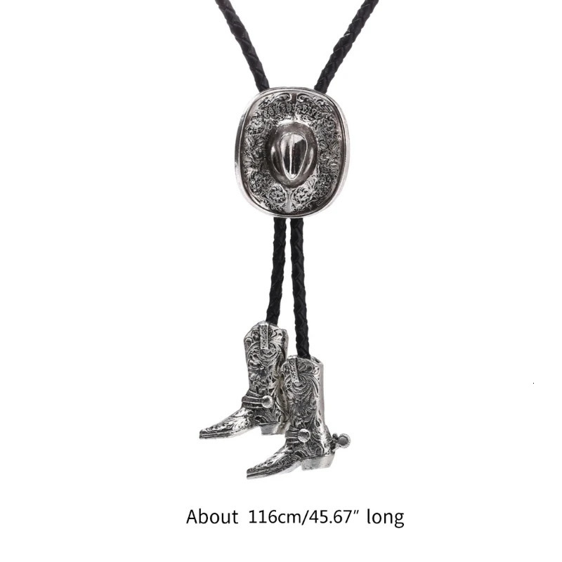 Western Cowboy Bolo Tie for Men Adult Necktie Adjustable Necklace Collar Pendant Bolo Ties Halloween Costume Accessories 250430