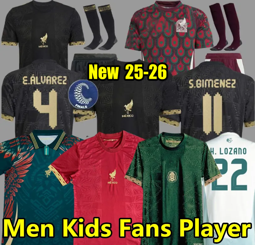 CHICHARITO 24 25 26 Mexico Gold Cup Soccer Jerseys 2025 2026 Home Away Football Shirt Mexique GIMENEZ BLANCO CHICHARITO Men Kids uniform MEXICAN