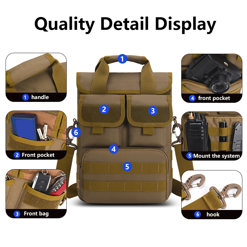 tactical messenger bag men molle sling pack briefcase gear handbags utility carry satchel 918