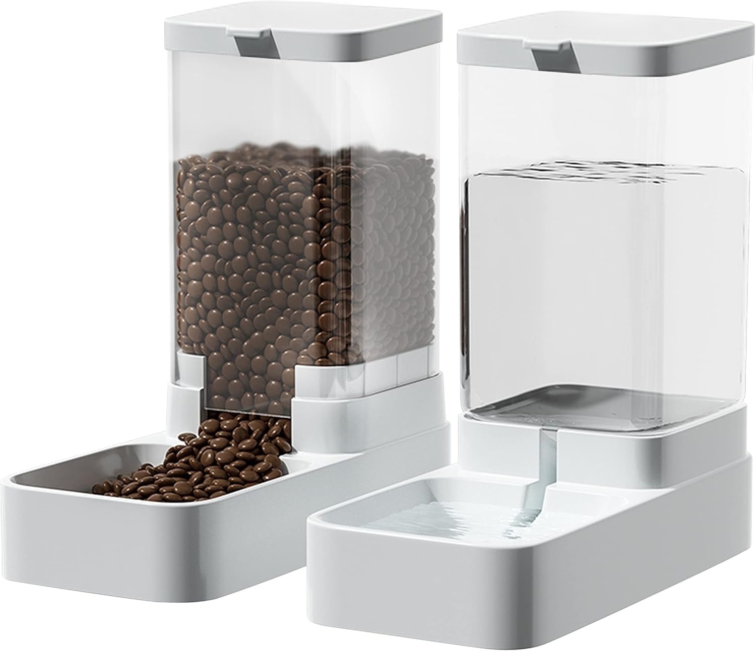 Summer Plastic Transparent Large Capacity Automatic Pet Feeding Tools, 1/2pcs Pet Food Feeder & Water Dispenser, Dog&Cat Feeding Supplies for Home Use