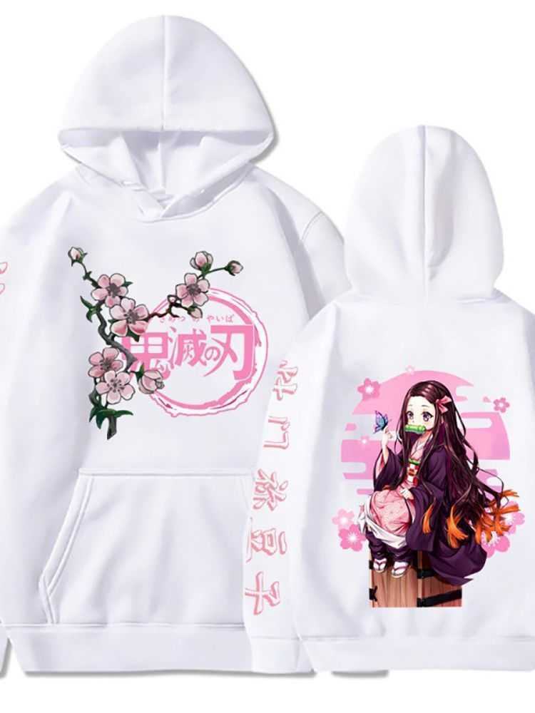 Demon Slayer Anime Hoodies Kamado Nezuko Manga Printed Men Women Hooded Pullovers Oversized Streetwear Male Harajuku SweatshirtXJ2500118