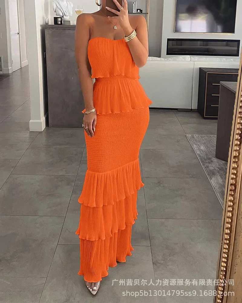 Fashion Summer Womens Clothing 2023 New Style Pipe Top Folded Edge Womens Clothing W250430