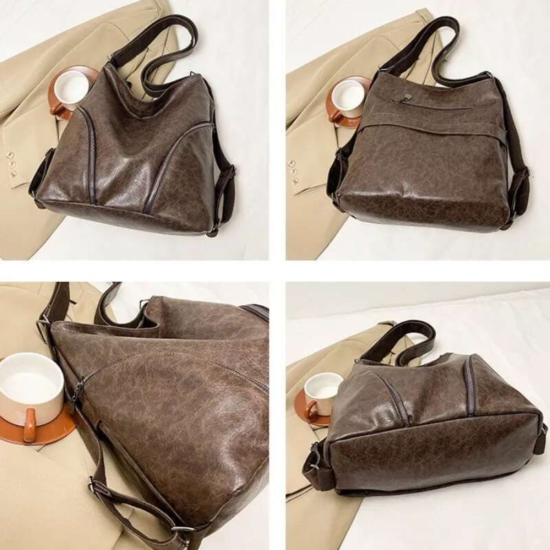 Women Single Multi-purpose Double Shoulder Tote Bag with Diagonal Span and Large Capacity Casual Travel Backpack Cabas